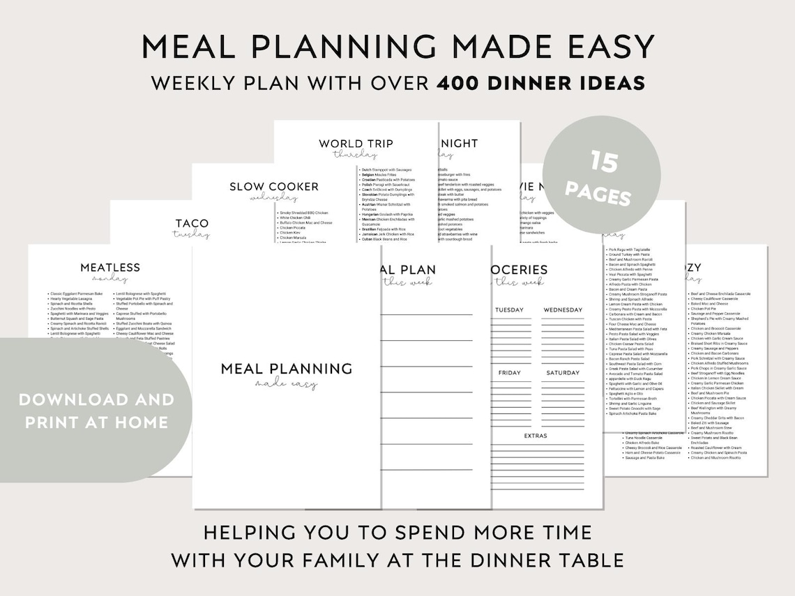 Meal Planning Binder, Meal Rotation Made Easy, Family Dinner Ideas ...