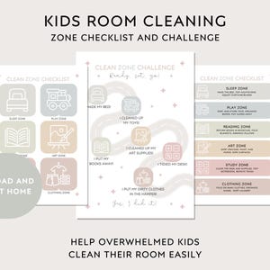 Kids Room Cleaning Checklist Game, Visual Tasks Chore Chart, Easy Daily Routines, Tidying List for Children, Responsibility Tracker, Adhd