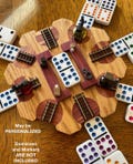 Handmade Mexican Train Domino Hub - Red Oak, Cedar & Purple Heart