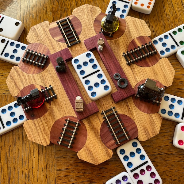 Hand Crafted Train HUB - Mexican Train Dominoes Game HUB