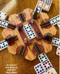 Handmade Mexican Train Domino Hub - Red Oak, Cedar & Purple Heart