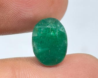 Green Zambian Emerald: 5.65 Carats Oval Faceted Loose Gems