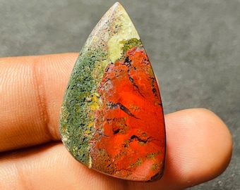 Natural Moss Agate Crystal, Green Gemstone for Jewelry Making, Loose Stone, Crystal Collector Gift