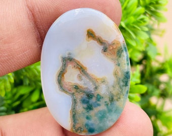 Amazing Quality Moss agate Gemstone, Natural Moss Agate Cabochons, Handmade Moss Agate With Happy Feelings