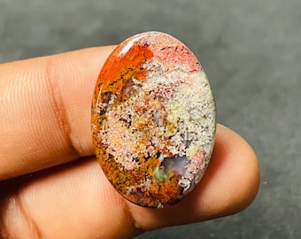 Natural Green Moss Agate Gemstone, Loose Crystal Stone, Jewelry Supply, Handmade Gemstone Gift