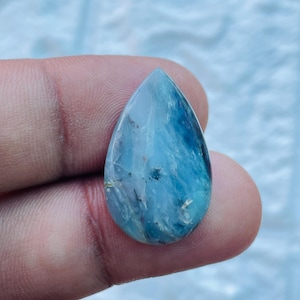 Blue Peruvian Opal Cabochon: Pear-Shaped Gemstone, 11.30 Carats