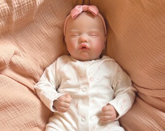 PRONTO A SPEDIRE! Reborn Baby Girl 19" 5 libbre bambola neonata completamente ponderata