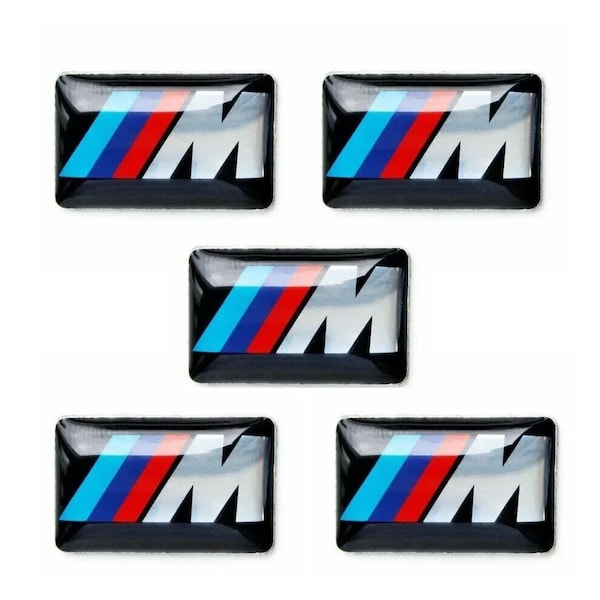 5X M Sport Performance Alloy Wheel Badge Decal Emblem Mini Sticker BMW 15MM X 5MM