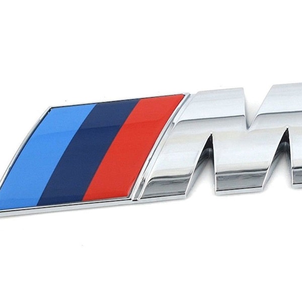 BMW Chrome M Sport Side Wing Emblem Badge 53mm x 20mm