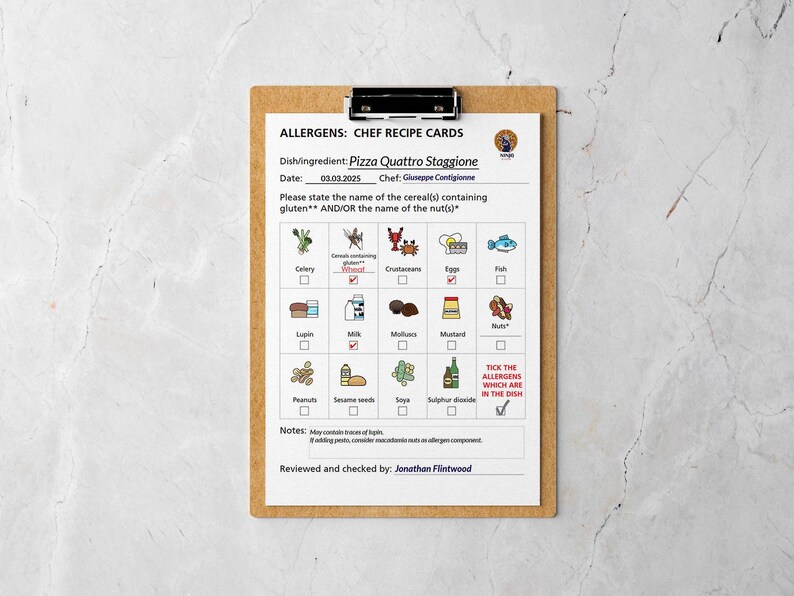 Editable Food Allergy Card – Customizable PDF Template for Restaurants ...