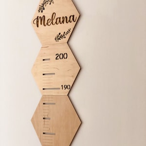 Personalisiertes Wachstumsdiagramm, Höhendiagramm für Kinder, Wachstumslineal aus Holz, personalisiertes Geschenk für Kinder, Name Holzwachstumsdiagramm