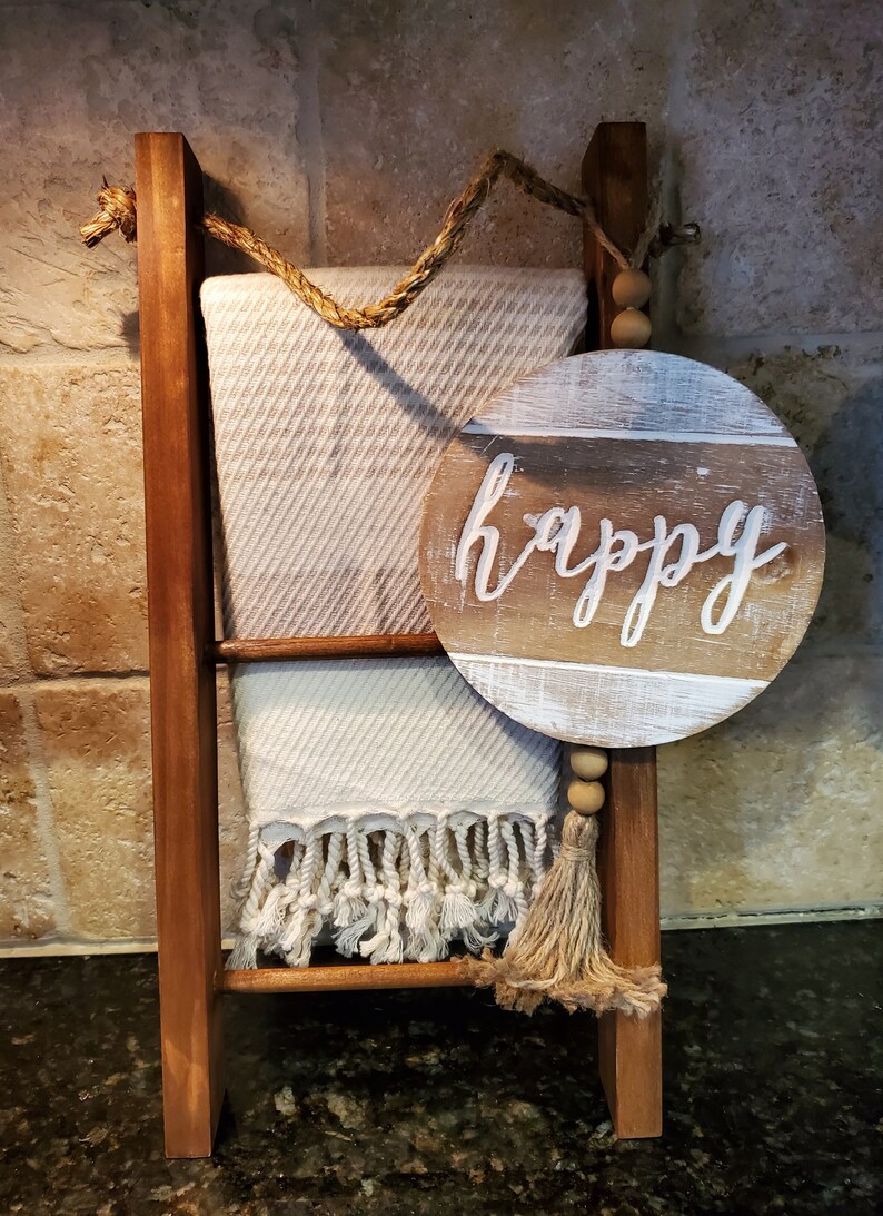 Kitchen Tea Towel Holder With Rope Dark Brown 16 X 10 Inch Etsy