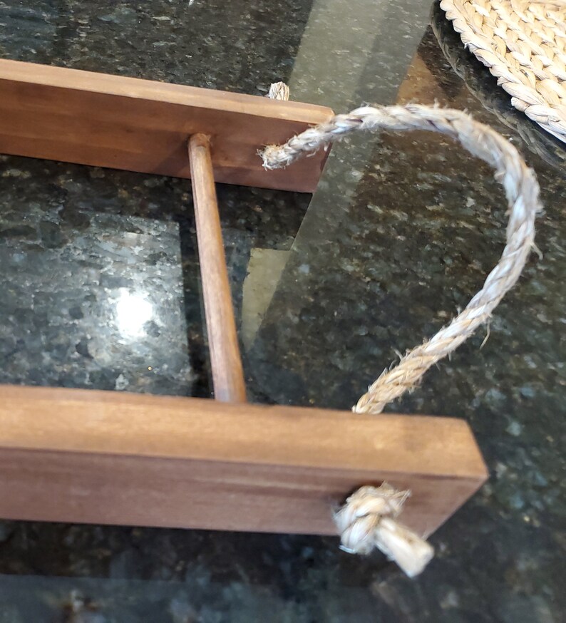 Kitchen Tea Towel Holder With Rope Dark Brown 16 X 10 Inch Etsy