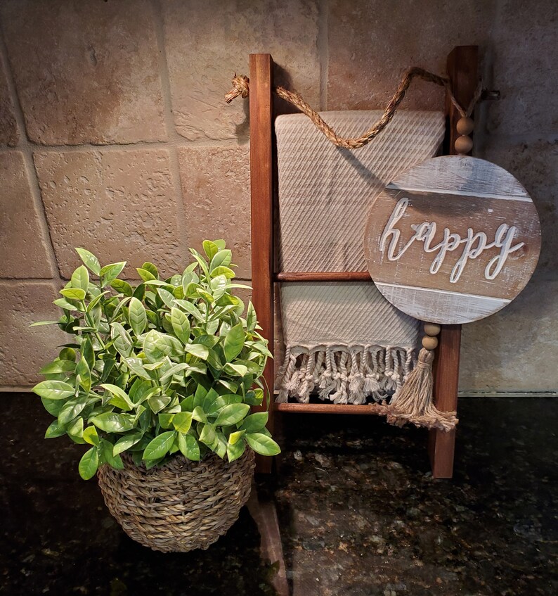 Kitchen Tea Towel Holder With Rope Dark Brown 16 X 10 Inch Etsy