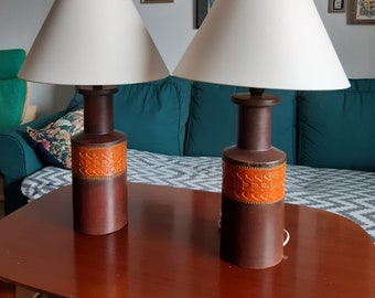 A pair of Bitossi for Bergboms Rocchetto shape table lamps