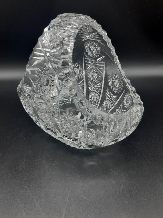 BOHEMIA カットクリスタルバスケット ボヘミアンカットクリスタル