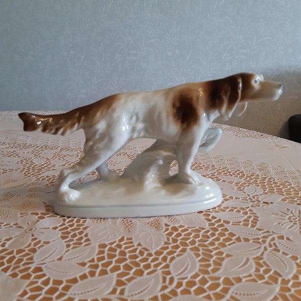 Gdr Scheiding Grafenthal Germany Porcelain Dog Setter Figurine