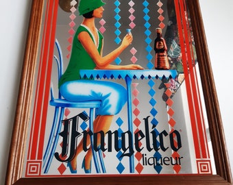 Advertising mirror from Frangelico liqueur Art deco style