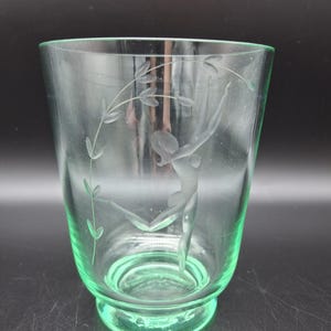 Swedish grace Art Deco green glass vase