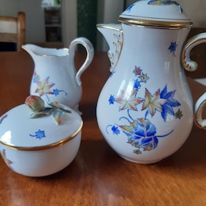 3 pcs Von Schierholz handmalerei porcelain coffee set. Germany