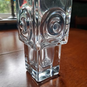 Midcentury signed glass vase by Swedish designer Edenfalk for Skruf