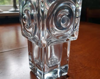 Midcentury Glasvase vom schwedischen Designer Edenfalk für Skruf signiert