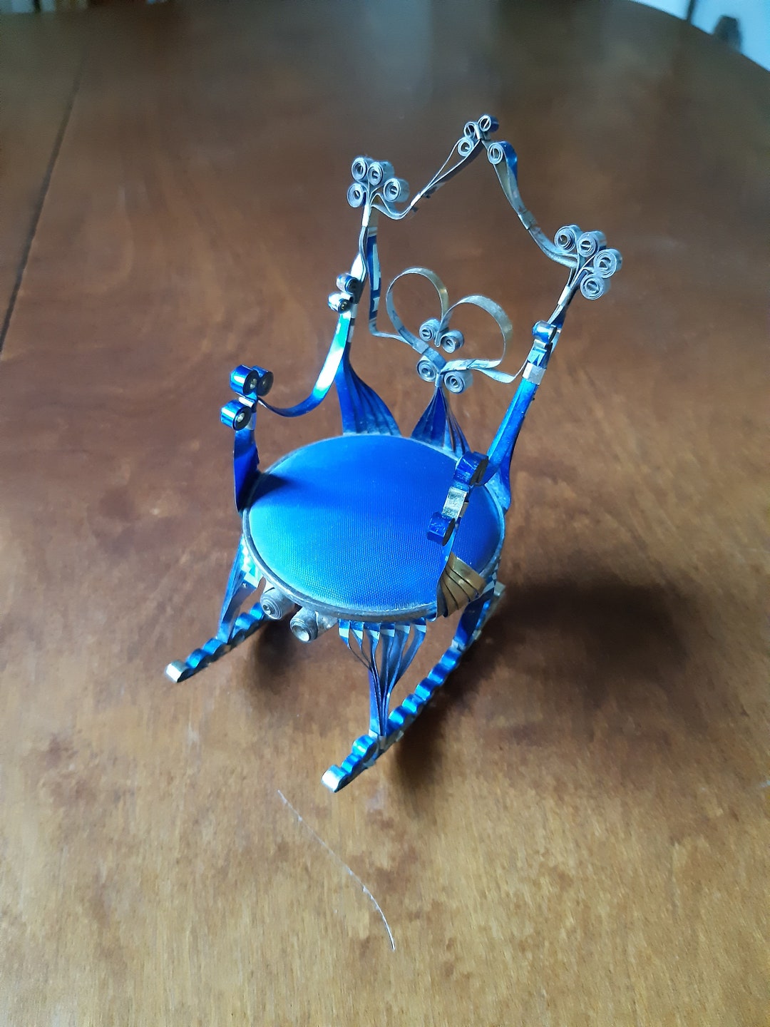 Tramp Art Chair Tin Can Chair Etsy