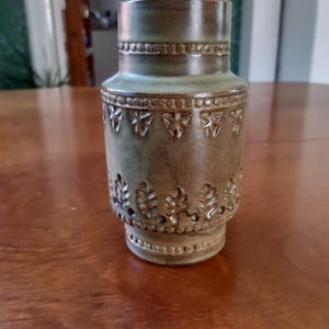 Italian Bitossi Aldo Londi olive green vase