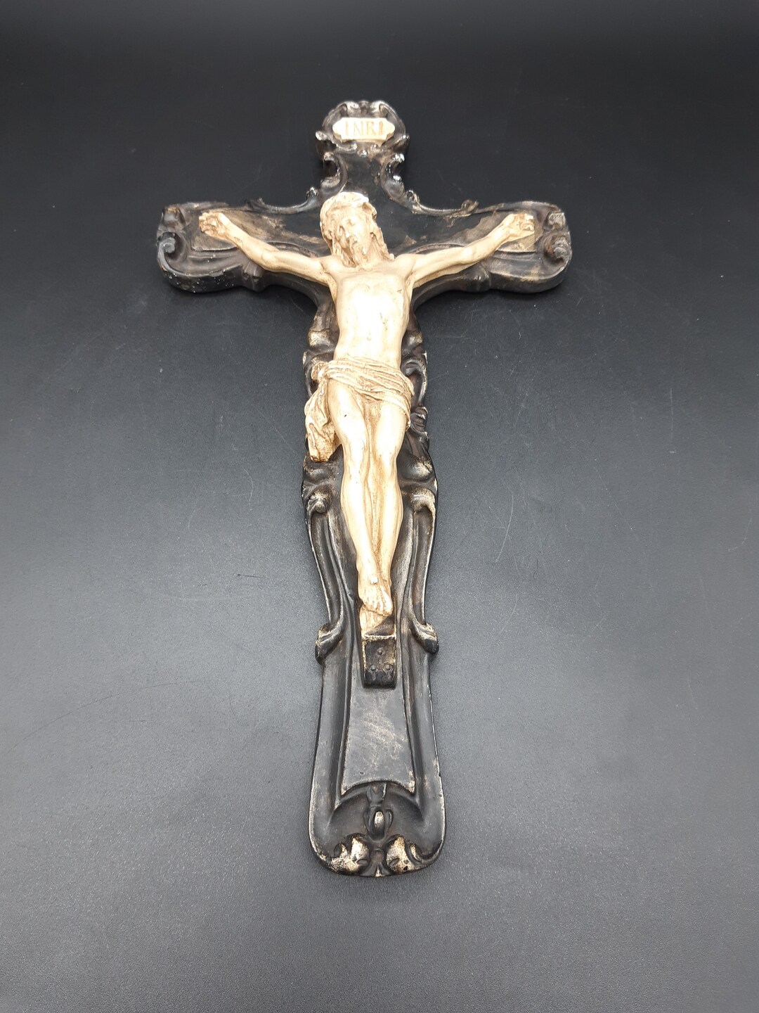 Crucifix Cross INRI Antique French Plaster - Etsy