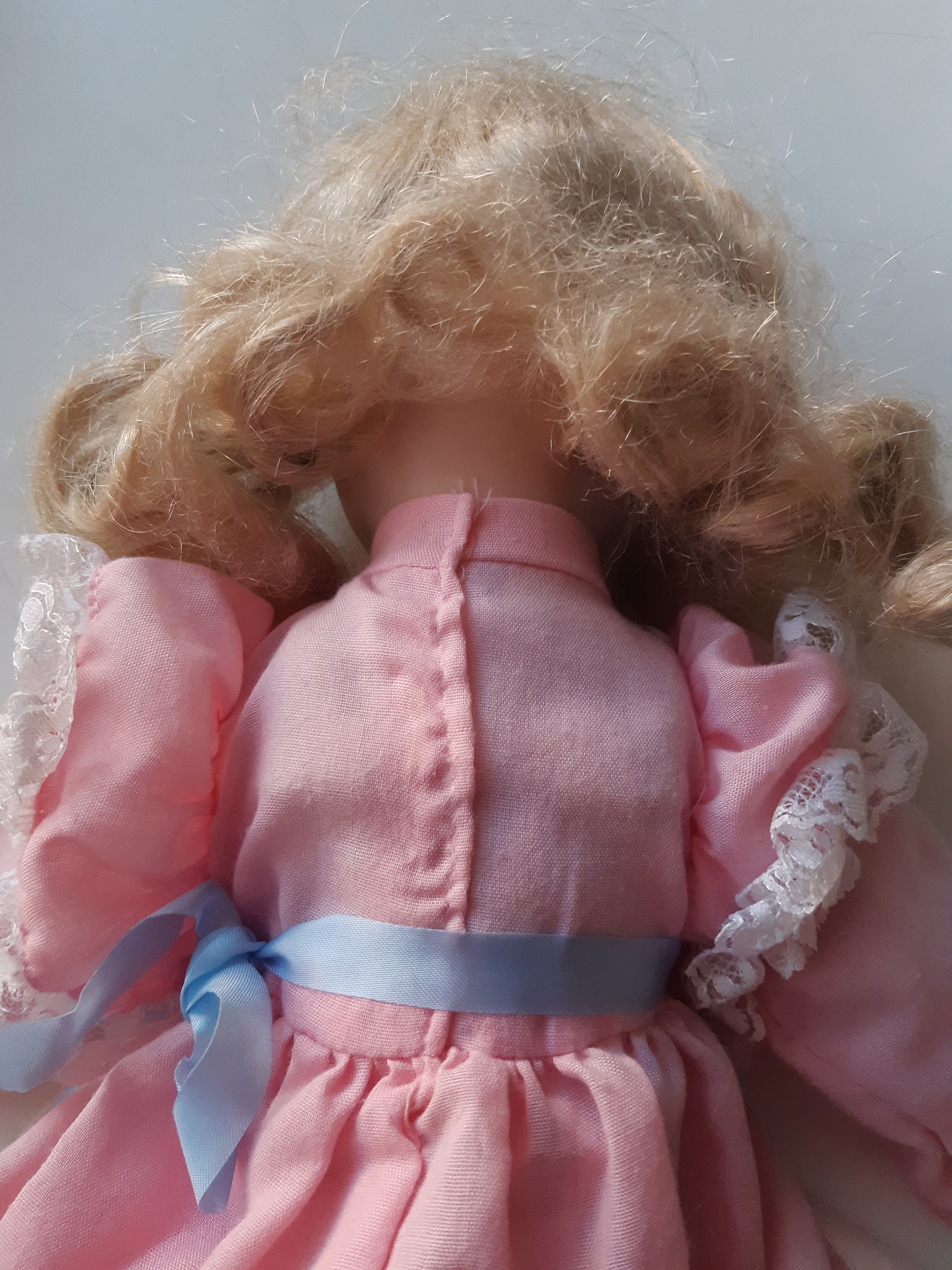 Vintage Porcelain Doll in a Pink Dress - Etsy