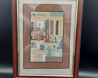 Indian Mughal silk painting