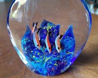 Murano Aquarium Glas Briefbeschwerer