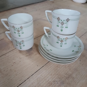 Set of 4 KPM Germany jugend coffee cup