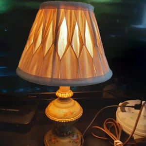 Romantic Swedish farm house painted wood table lamp