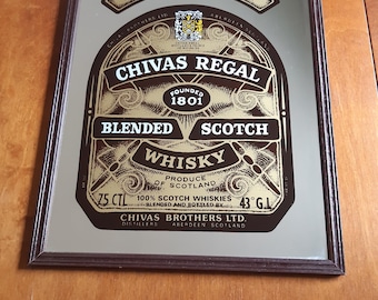 Vintage Chivas Regal Scotch Whisky Advertising Mirror – 12 Year