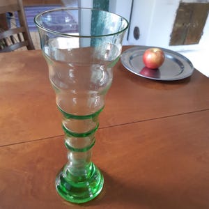 Large Green Vintage glass vase