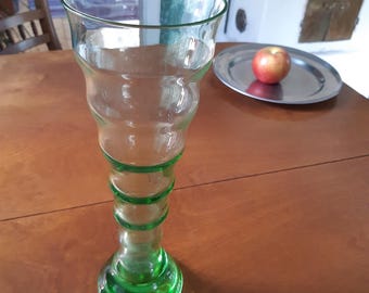 Large Green Vintage glass vase