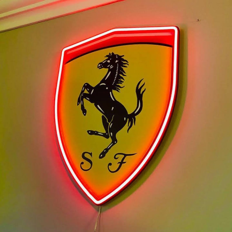 Ferrari Neon Sign Neon Sign Garage Decor Gift for Car Etsy