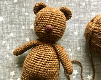 Crochet Teddy Bear Personalised Teddy Bear Handmade Baby shower Newborn gift Animal toy Wool Nursery decor First Teddy Amigurumi toy