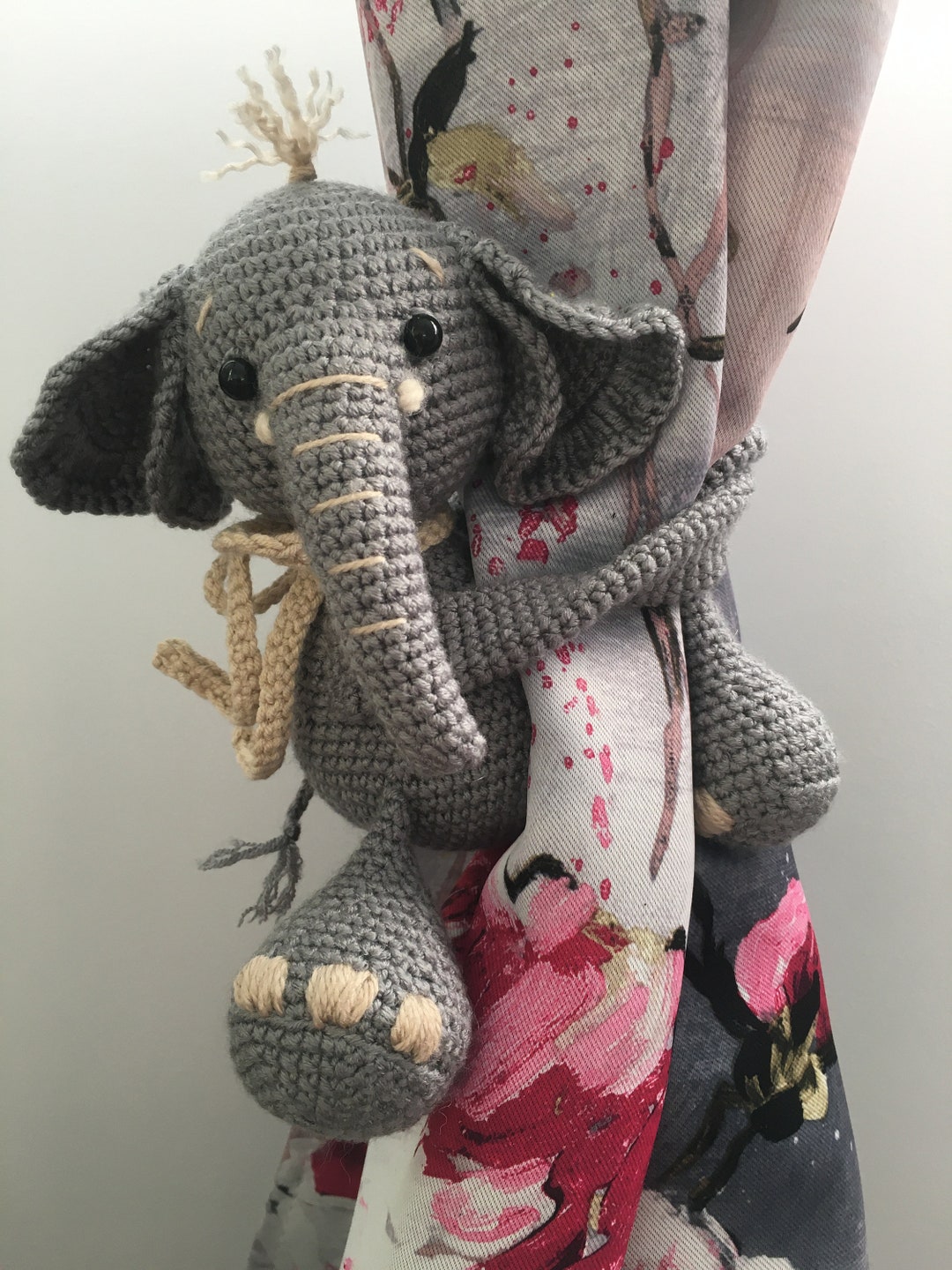 A Pair of Baby Elephant Curtain Tie Backs, Animal Curtain Tie Backs