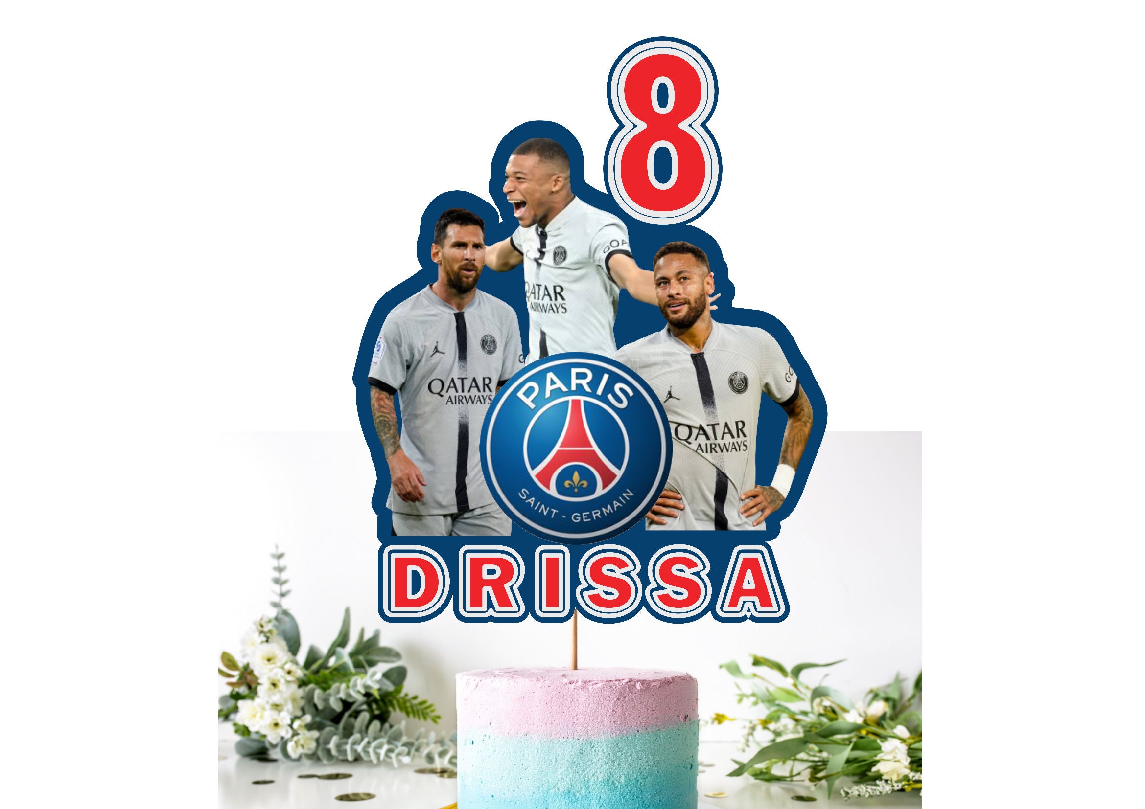 PSG Favor Box Décoration de fête PSG Anniversaire PSG Boîte