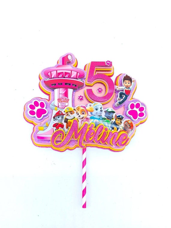 Cake topper 3D PAT PATROUILLE version Girly personnalisable Etsy France