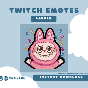 Cute Kawaii Monsters Labubu Celebrate Emote Bundle | Twitch | Discord | Streamer Emote Pack