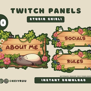 30 Ghibli Anime Gemütliches Holzschild Ästhetisches Panel Bundle | Zucken | Discord | Streamer Panel Mega Pack