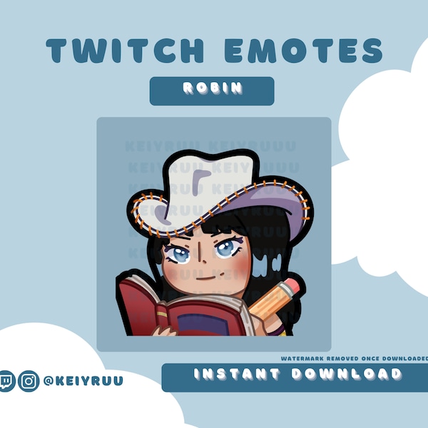 Cute Kawaii Chibi Straw Hat Pirates Robin Emote Bundle | Twitch | Discord | Streamer Emote Pack