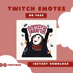 Cute Ghibli Confetti Hype No Face Spirit Anime Emote Bundle | Twitch | Discord | Streamer Emote Pack
