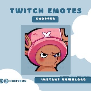 Uroczy Kawaii Chibi Słomkowy Kapelusz Piratów Chopper Zirytowany Pakiet Emote | Twitch | Discord | Pakiet Emote Streamera