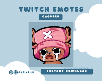 Cute Kawaii Chibi Straw Hat Pirates Chopper Emote Bundle | Twitch | Discord | Streamer Emote Pack