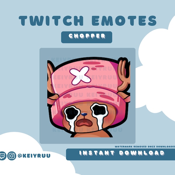 Cute Kawaii Chibi Straw Hat Pirates Chopper Emote Bundle | Twitch | Discord | Streamer Emote Pack