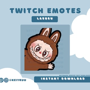 Cute Kawaii Monsters Labubu Hi Emote Bundle | Twitch | Discord | Streamer Emote Pack
